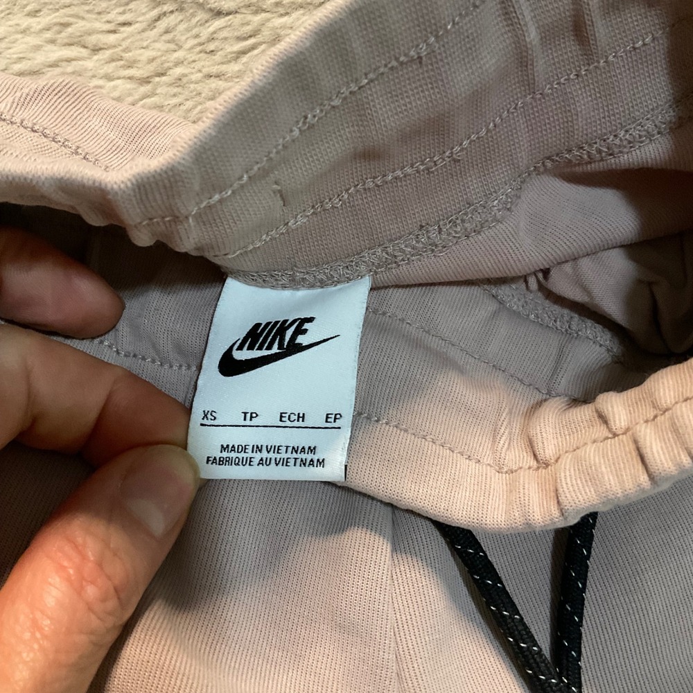 Nike Jogger Size XS Womens Fleece CW4292 Tan Cotton Blend Athleisure Cozy - Picture 4 of 9